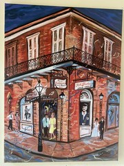 K C JONES Pete’s Place Bourbon St Painting New Orleans Louisiana Pete Fountain