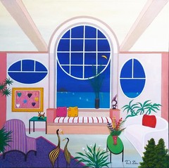 FANCH LEDAN „PINK INTERIOR“ 2007 | ORIGINAL PAINTING | 23 X 23″ | MAKE AN OFFER