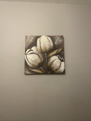 Beautiful Tulip Flower Painting on Canvas Modern Home Decor Wall Art 65×62 cm