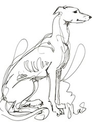 SAMATOWIC Greyhound 9×12 Original Abstract Expressionism Signed Fine Art 17