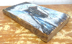 Vintage Rollins Wood Burning/Carving/Painting Covered Bridge 8.25″ x 4.5″ x 1″