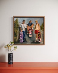 Original Oil Painting Skatepark 20×24 Unframed Skateboard Art by P. Mishler
