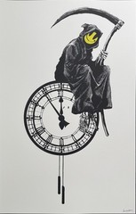 BANKSY -„Grin Reeper“- Screenprint-Signed-Iconic Graffiti Street Art- A Beauty!