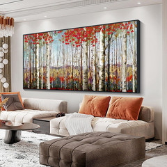 Framed Aspen Tree Canvas Art – 29×58 Modern Nature Wall Decor