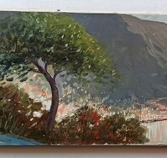 ITALY SEASIDE PAINTING AMALFI COAST ORIGINAL COLUCCI ITALIAN peinture tableau