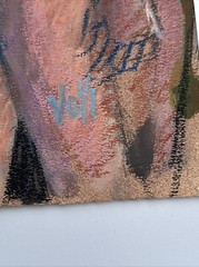 MID CENTURY DRAWING MODERNIST LISTED BILL VOSS EXPRESSIONIST WOMAN WOMEN 1960