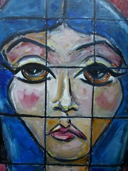 A CHECKERED PAST Cubism style oil painting 16×20 canvas original signed CROWELL