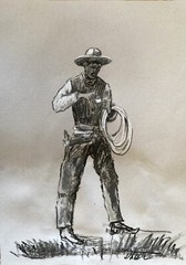 Impressionism Pastel Painting Drawing Dorothy Laz cowboy