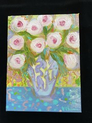 Pink Peonies “An Original Acrylic Painting On Canvas 12”x9”X1.5”