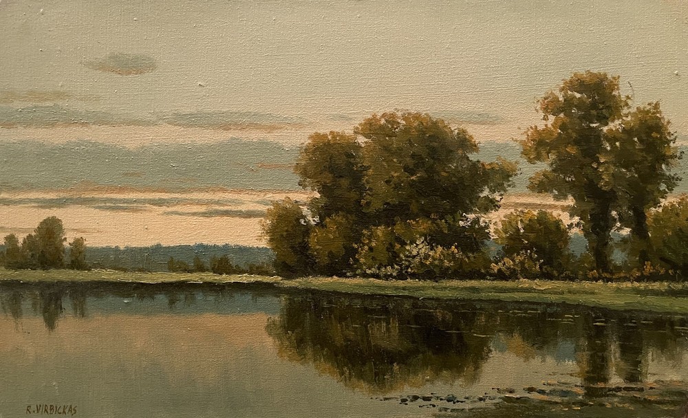 Landscape by Rimantas Virbickas Original Oil Painting 34×21 cm