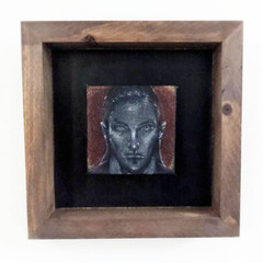 Original OOAK Painting: 6×6 Inches Small Artwork Miniature Black Red