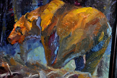 Idaho Master Terry Lee well Listed, translucent Grizzly Bear Painting on Board