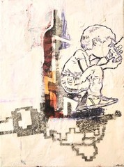 12 inch x 9 inch x 5/8 of an inch – Abstract Painting by A. Avila