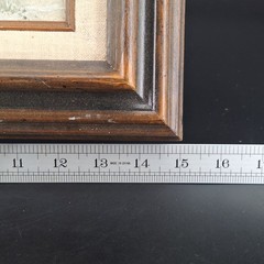 Medium Signed Painted on Canvas of Snow Covered Winter Barn or Cabin Framed