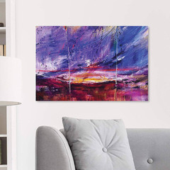 Abstract Art Design by Sarah Wahl 1-Piece Unframed Canvas Drawing Print Abstract