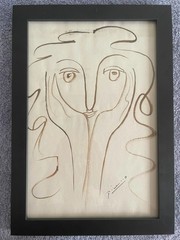 PABLO PICASSO oil painting framed on sealed and signed wood
