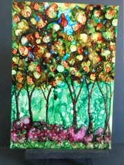 One Of A Kind – COLORFUL VIBRANT NATURE FOREST WOODS TREES Landscape Painting