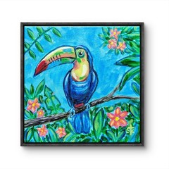 Susan Tolle-Knight Toucan 8×8 Canvas Original Acrylic Painting Home Decor