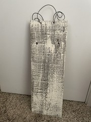 Owl Handpaint On Reclaimed Barn Wood Wall Art Rustic Signed 15.25×5.5”