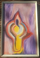 Modern Abstract Oil Painting Signed Vintage 70s Italy