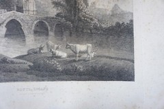 LARGE ENGRAVING EARLY 19TH CENTURY ANIMATED VIEW LANDSCAPE BRIDGE LUCANO ANCI…