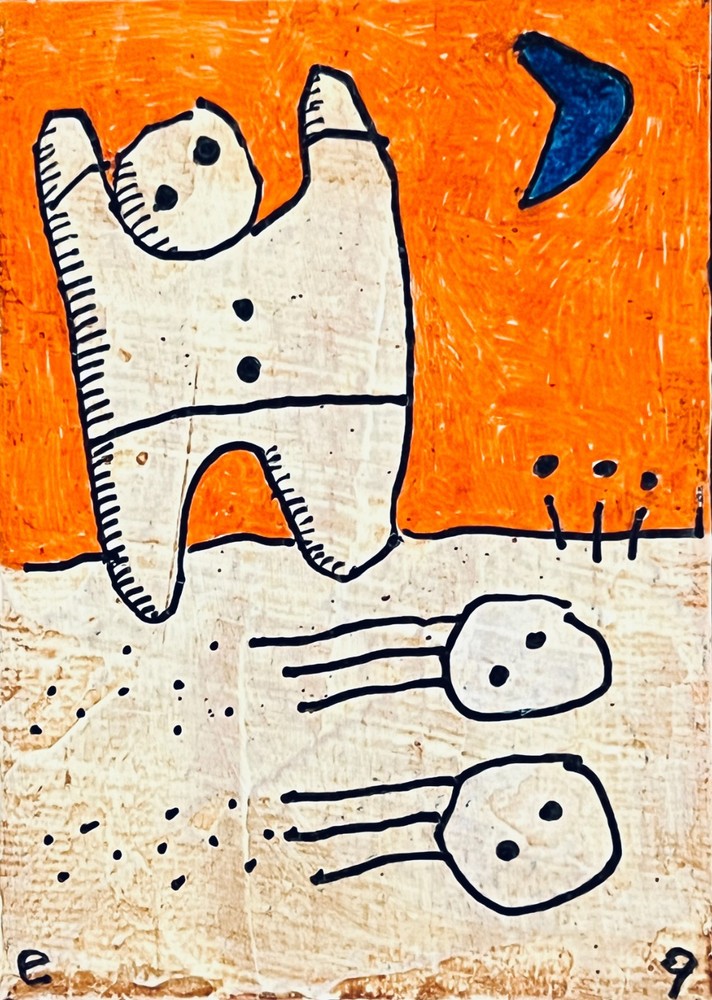 e9Art ACEO: 2 visitors arrived at midnight from the wrong direction, which…