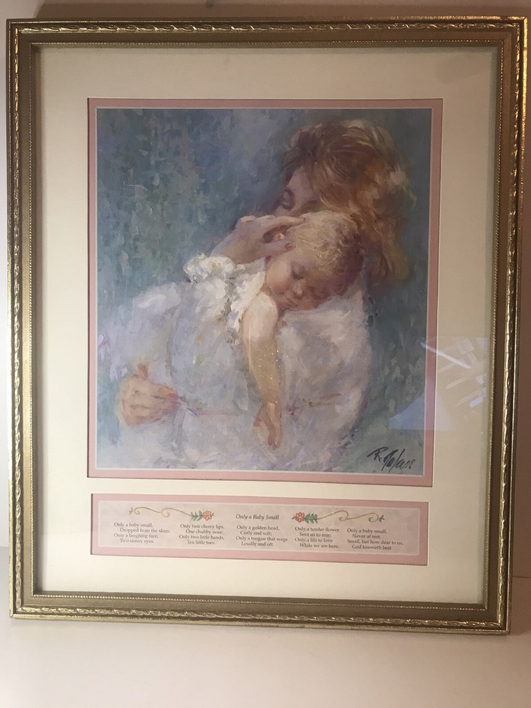 Mother And Child By R. Zolan Signed Framed Matted