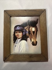 Indian Girl And Horse Artist Z Garcia Signed-Southwestern Art 12×10