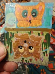 ACEO By Emily Meinert The Upside Kitty’s In Water And Land Acrylic On Paper