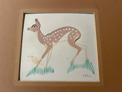 Begay Original Painting Navajo Illustration Deer Native American Indian Listed