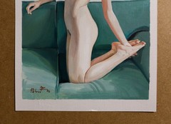 Original Oil Painting on Paper 8x12in/21×29.7cm Female Nude Signed 2025