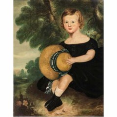 Antique Large 19th C Portrait Painting of a Young Girl, c 1830-Price Drop!