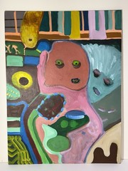 Visionary Expressionist Dream Painting By New York Outsider Artist Louise Abrams