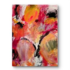 Mary Myers Original Abstract Expressionism 12×16 Abstract Female Form Signed
