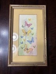 Original Art Butterflies Watercolor Signed Numbered Carol Morrison 8 X 12 Framed