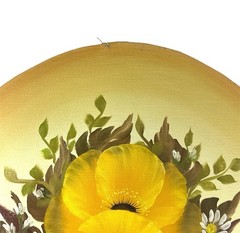 Vintage Anita Orille Floral Oil Painting Yellow Flowers Oval Canvas 20×24