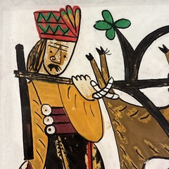 Return from Hunting Reverse Painted On Glass by Janina Mak or Irena Makowey