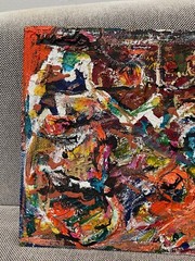 Contemporary Abstract Oil on Board Painting 15″ x 11″