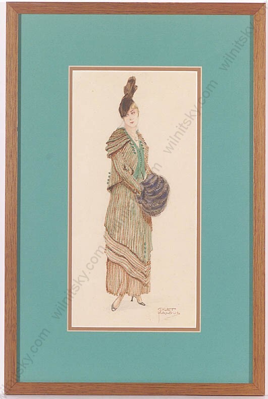 Gret Kalous-Scheffer (1892-1975) „Art Nouveau Beauty“, ca 1915, Watercolor (m)