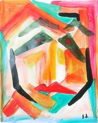 Cubism Portrait Face Expressionist Acrylic Wall Art Signed Original Painting