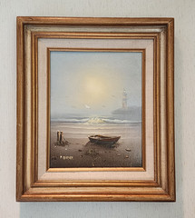 ⛵ Vintage Certified Home Galleries Ocean dory Boat Oil Painting-Signed P Garner