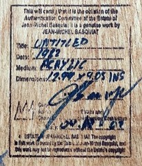 1982 Jean-Michel Basquiat Men’s Portrait Painting on Wood – Cert Stamped on Back