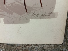 Mid Century Gouache Painting Rendering Board Signed Dick West Ad Interior Design