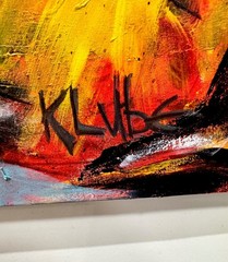 Listed Artist Karl Lubbering Original Oil Painting „Chica Cheerleader“ 4ft x 6ft