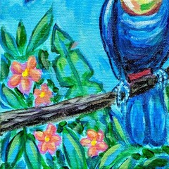 Susan Tolle-Knight Toucan 8×8 Canvas Original Acrylic Painting Home Decor