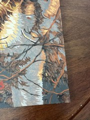OOAK Paint By Number Wolf Painting Animal Among Birches Fall Leaves 11” X 14”