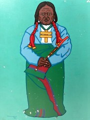 JESSE T HUMMINGBIRD CHEROKEE NATIVE AMERICAN OKLAHOMA SOUTHWEST POP ART PAINTING