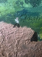 Landscape with Creek-Beni Kosh-1970 Signed Oil Painting on Wood Panel-Unframed