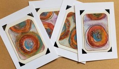 ACEO Original Art 2.5″ x 3.5″ Watercolor Mixed Media ATC Kandinsky Inspired