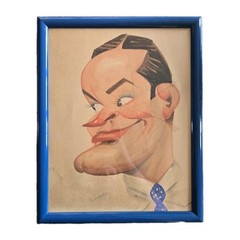 Original Rare Caricature Style Art by Actor & Artist: Don Barclay of Bob Hope